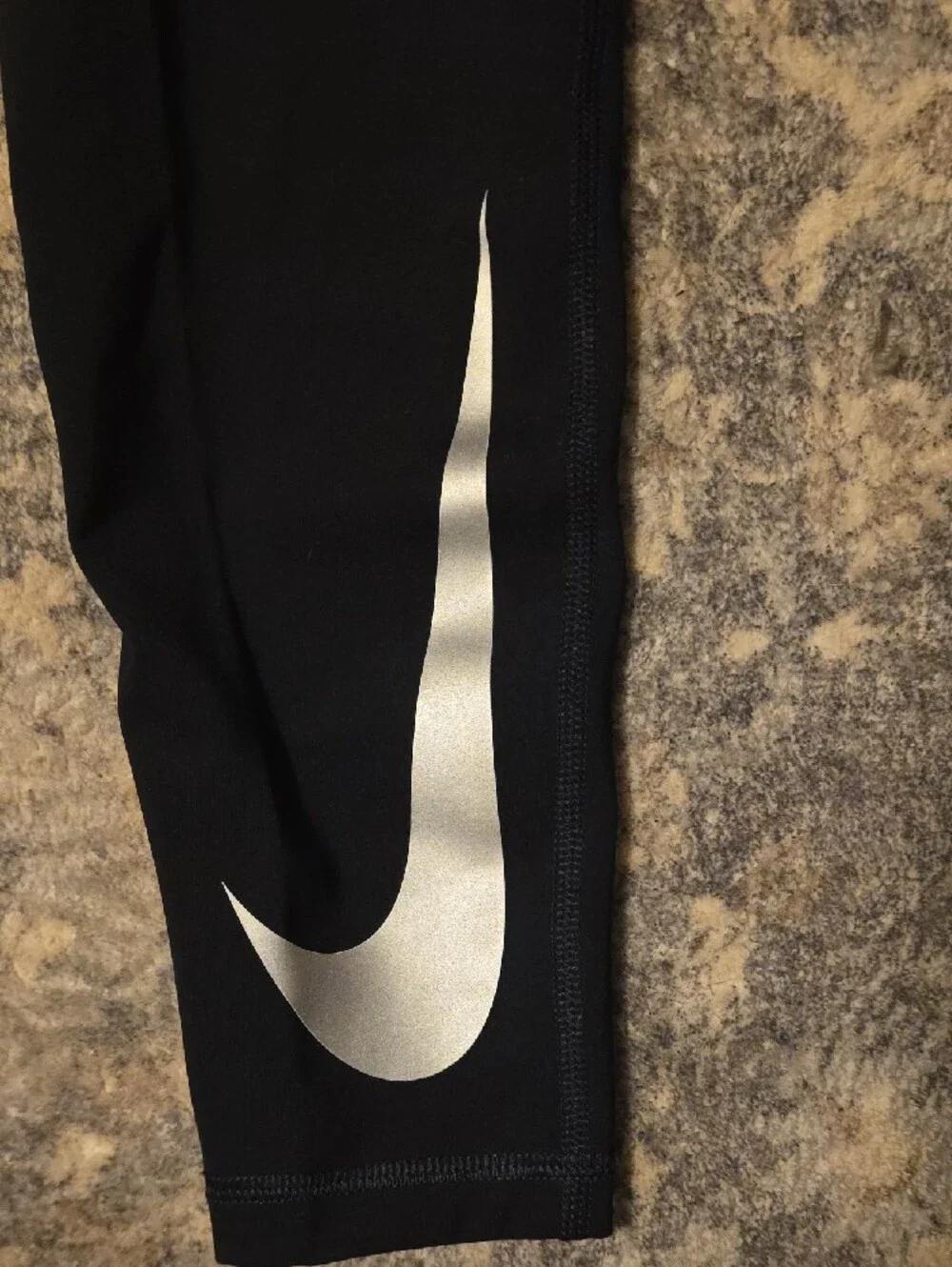 Nike Black Kids Performance Leggings with Silver Swoosh